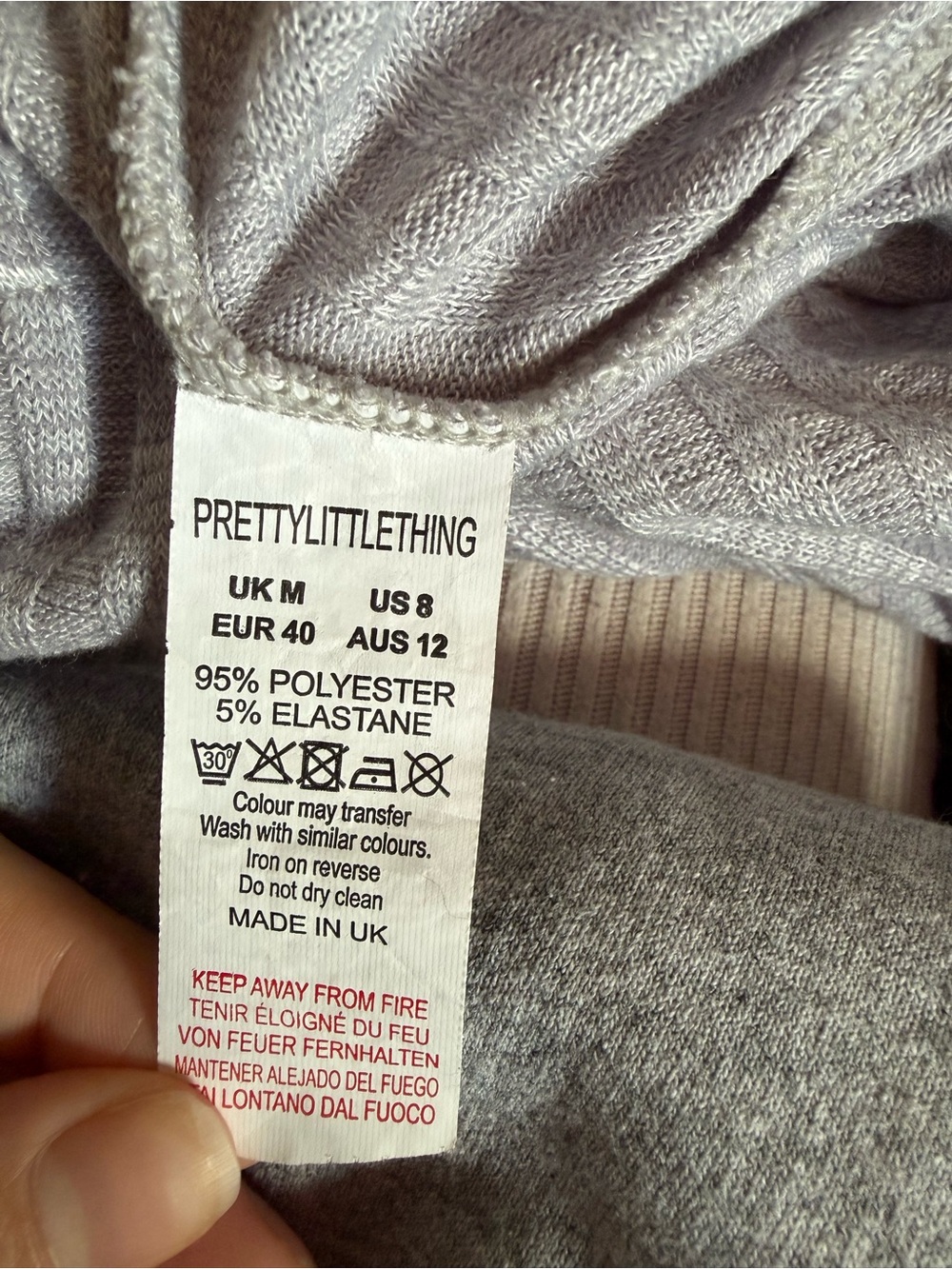 PrettyLittleThing Light Gray Ribbed Lounge Top - Picture 5 of 5